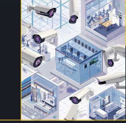 Office security camera coverage illustration
